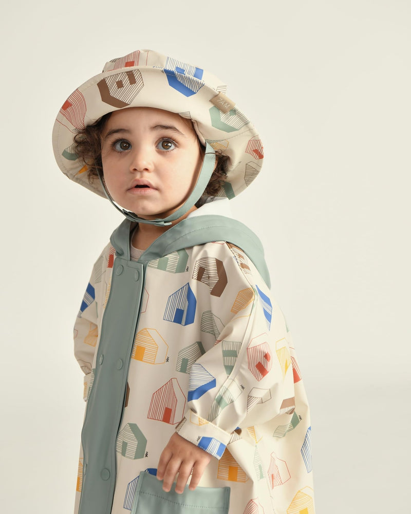 7AM - Rain Poncho - 18 - 24M Mother & Baby Print House Teal