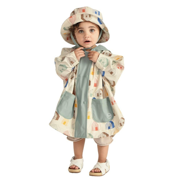 7AM - Rain Poncho - 18 - 24M Mother & Baby Print House Teal