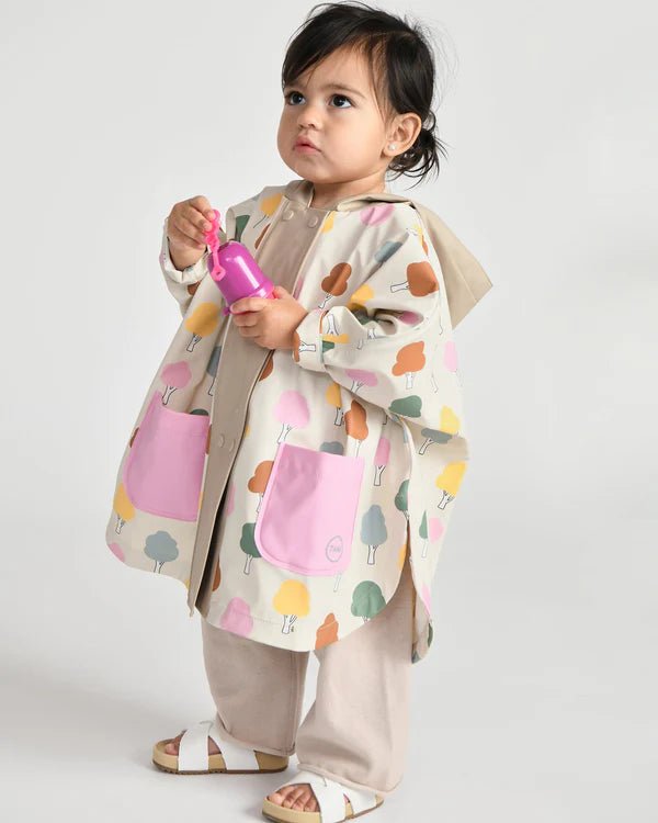 7AM - Rain Poncho - 18 - 24M Mother & Baby Print House Teal