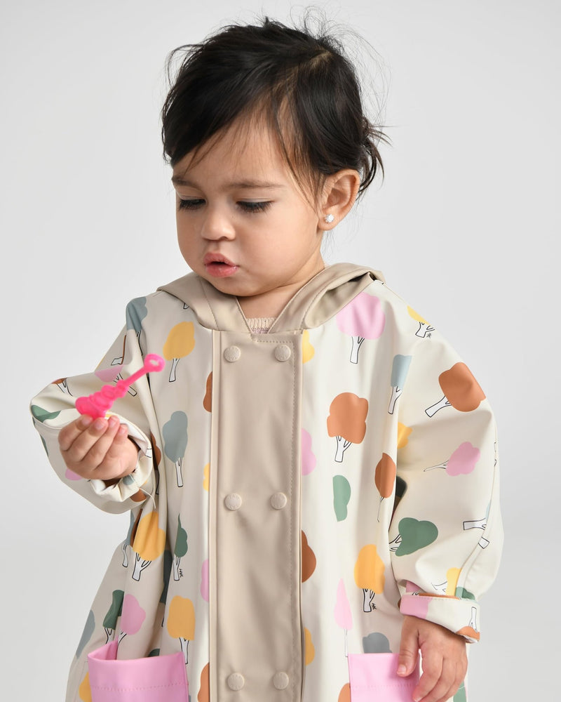 7AM - Rain Poncho - 2 - 3T Mother & Baby Print House Teal