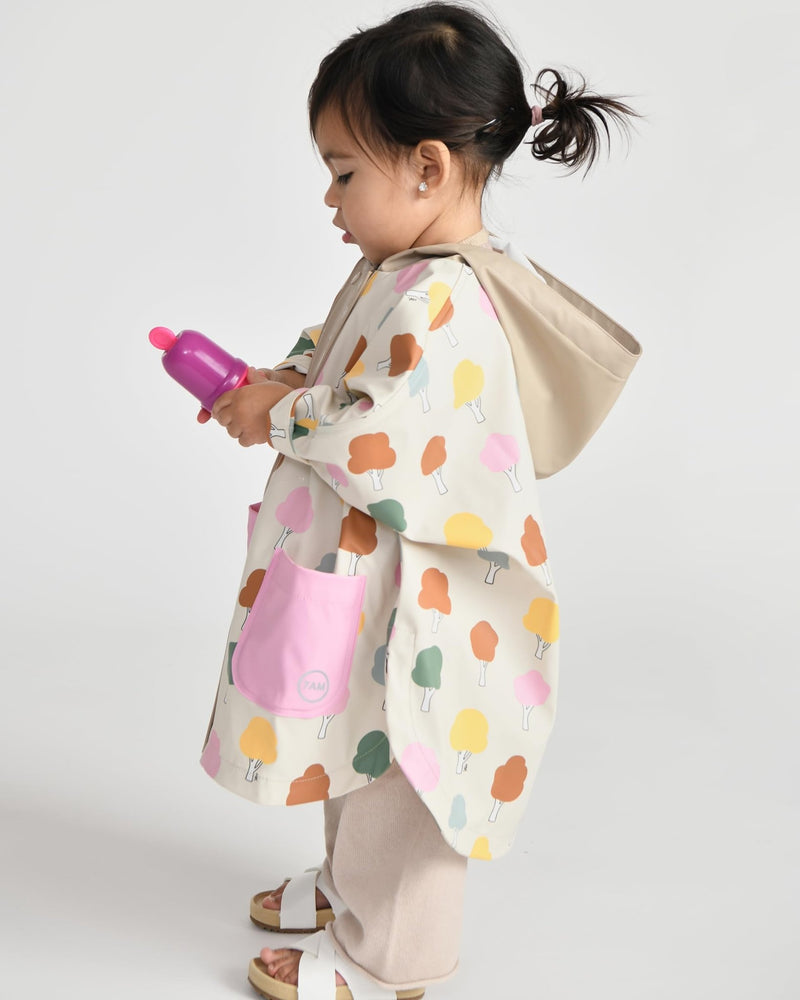7AM - Rain Poncho - 2 - 3T Mother & Baby Print House Teal