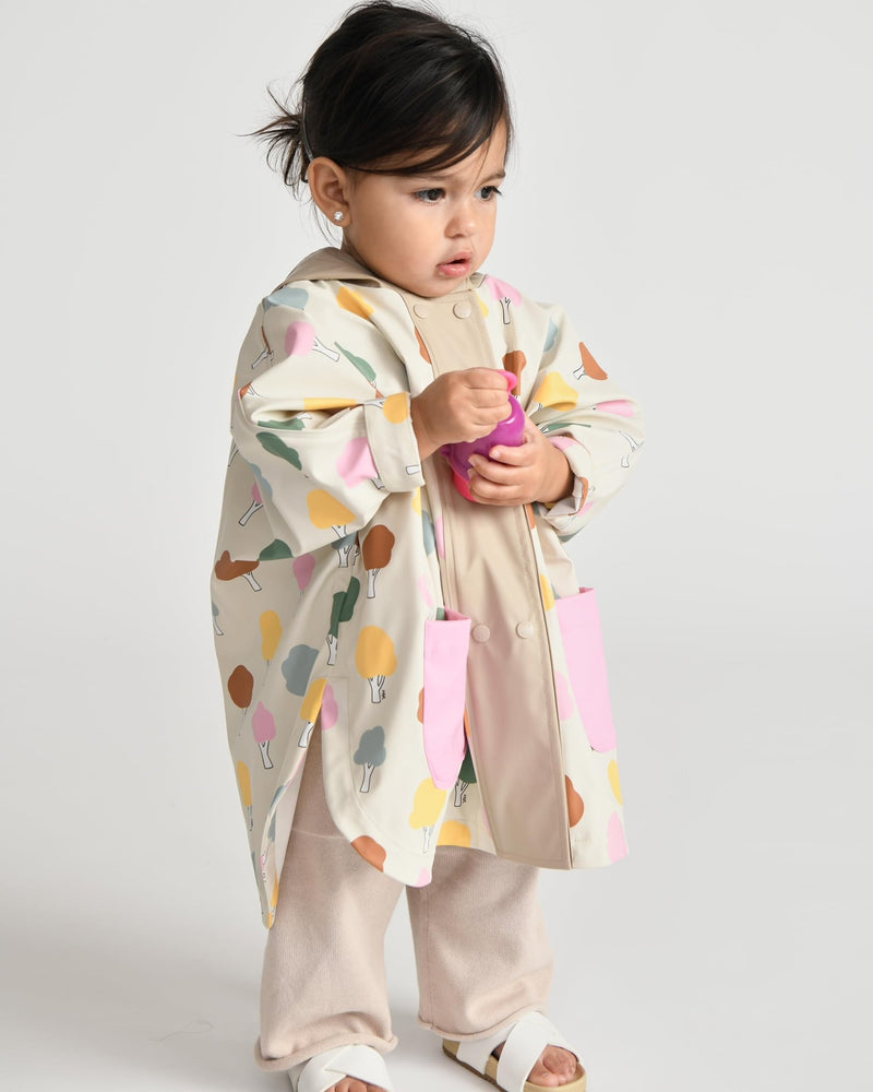 7AM - Rain Poncho - 2 - 3T Mother & Baby Print House Teal