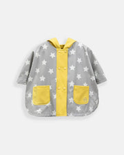 7AM - Rain Poncho - 2 - 3T Mother & Baby Print Star Yellow