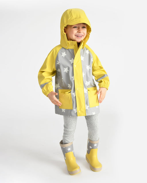 7AM - Rainwear Jacket Apparel & Accessories Rainy Stars Yellow 2 - 3T
