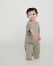7AM - Relaxed Pants Boxy Apparel & Accessories Coral 6 - 12M