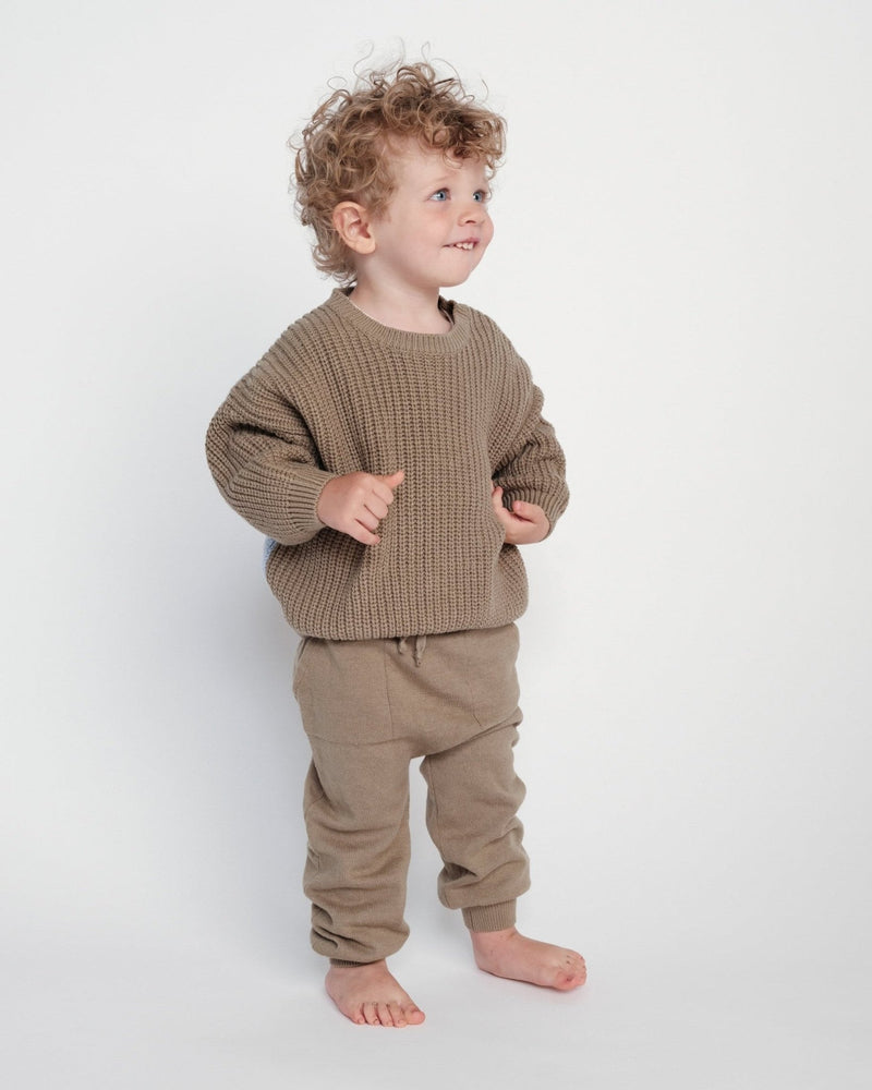 7AM - Ribbed Joggers - Chunky Mother & Baby Olive 3 - 4T