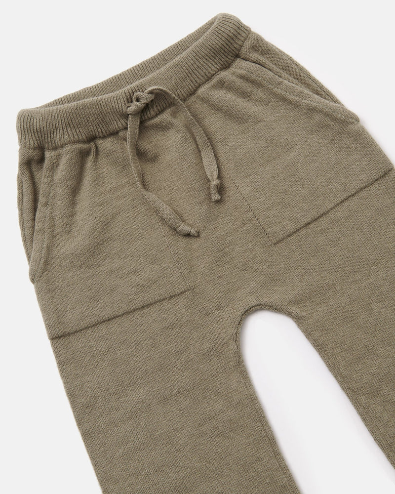 7AM - Ribbed Joggers - Chunky Mother & Baby Olive 3 - 4T