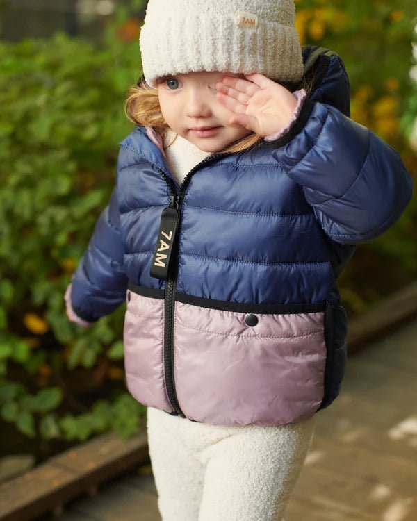 7AM - Roll Me Puffer Mother & Baby Mystic Blue/Lilac 6 - 12M