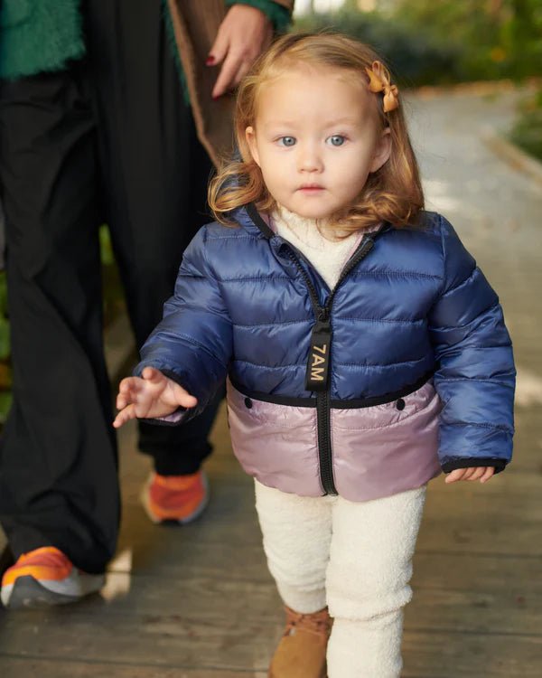 7AM - Roll Me Puffer Mother & Baby Mystic Blue/Lilac 6 - 12M