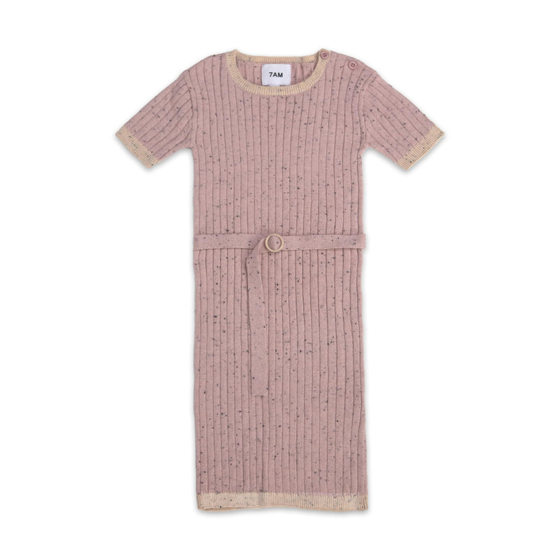 7AM - Short Sleeve Dress - Hug Me Apparel & Accessories Ash Rose 4 - 5Y