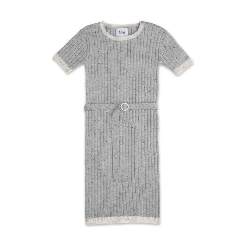 7AM - Short Sleeve Dress - Hug Me Apparel & Accessories Heather Grey 4 - 5Y