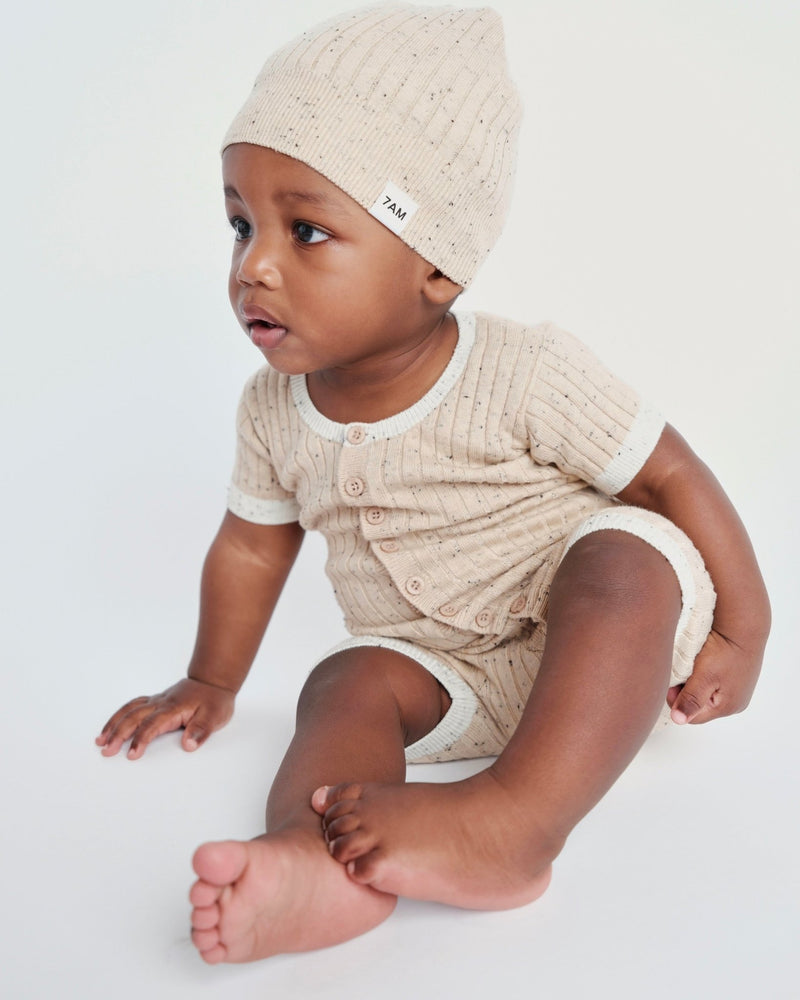 7AM - Short Sleeve Romper - Hug Me Apparel & Accessories Ash Rose 3 - 6M