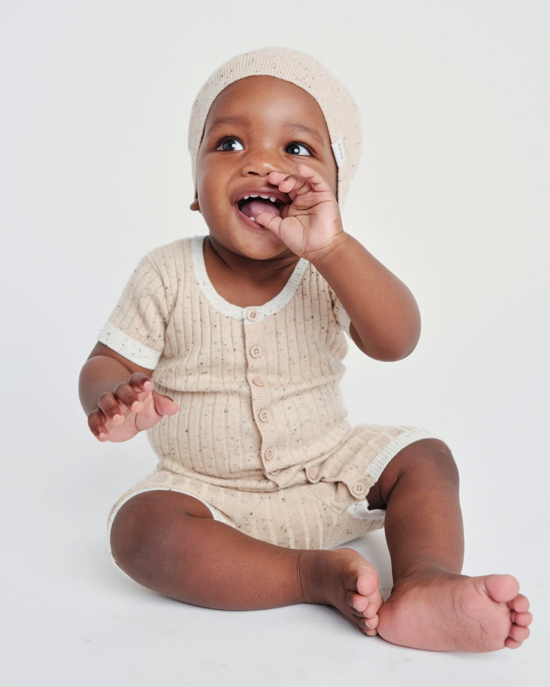 7AM - Short Sleeve Romper - Hug Me Apparel & Accessories Heather Grey 3 - 6M