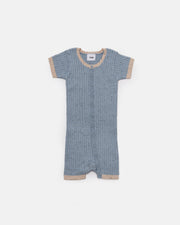 7AM - Short Sleeve Romper - Hug Me Apparel & Accessories Lake Blue 18 - 24M