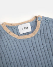 7AM - Short Sleeve Top - Hug Me Mother & Baby Black Melange 12 - 18M