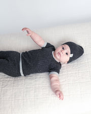 7AM - Short Sleeve Top - Hug Me Mother & Baby Black Melange 12 - 18M