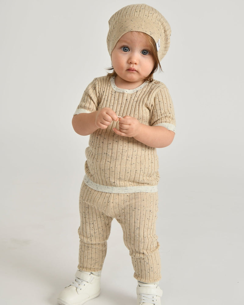 7AM - Short Sleeve Top - Hug Me Mother & Baby Black Melange 12 - 18M
