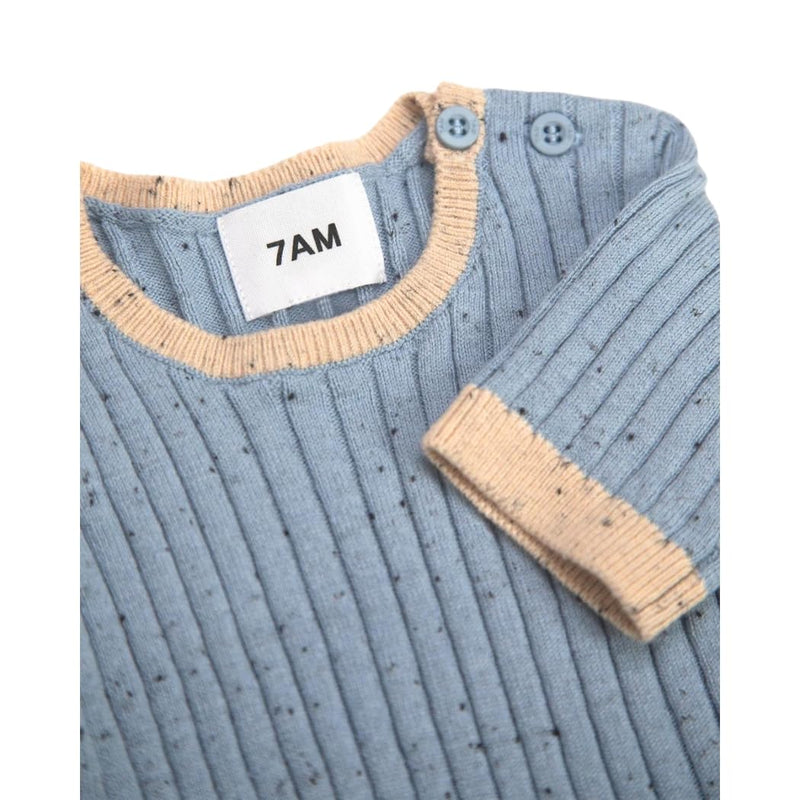 7AM - Short Sleeve Top - Hug Me Mother & Baby Black Melange 12 - 18M