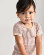 7AM - Short Sleeve Top - Hug Me Mother & Baby Black Melange 12 - 18M