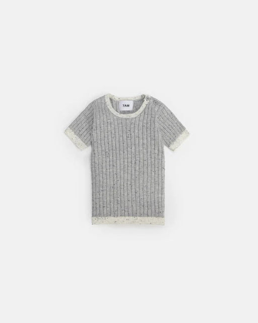 7AM - Short Sleeve Top - Hug Me Mother & Baby Heather Grey 12 - 18M