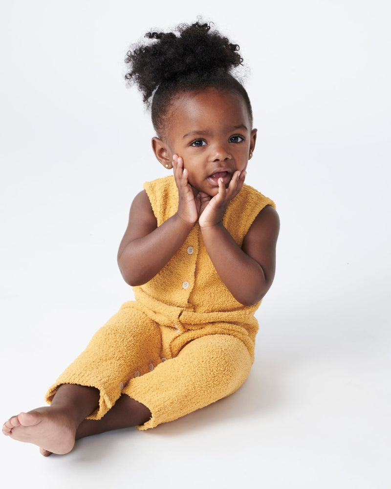7AM - Sleeveless Jumpsuit - Fuzzy Apparel & Accessories Amber 0 - 3M