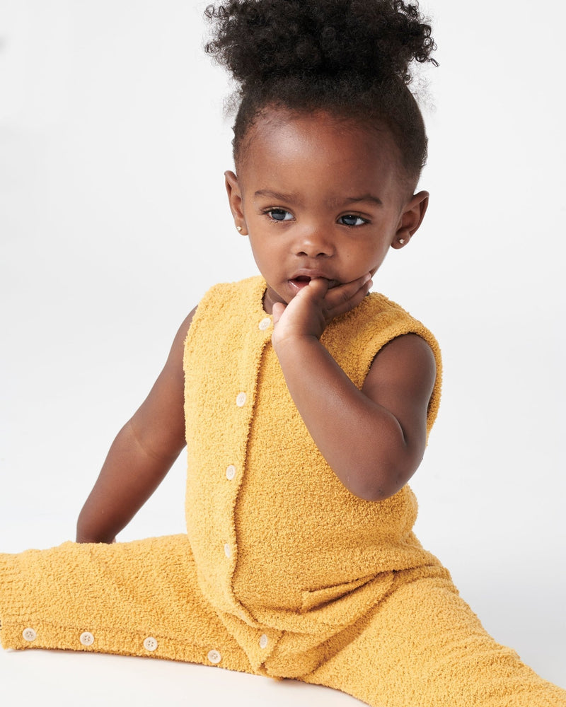 7AM - Sleeveless Jumpsuit - Fuzzy Apparel & Accessories Amber 0 - 3M
