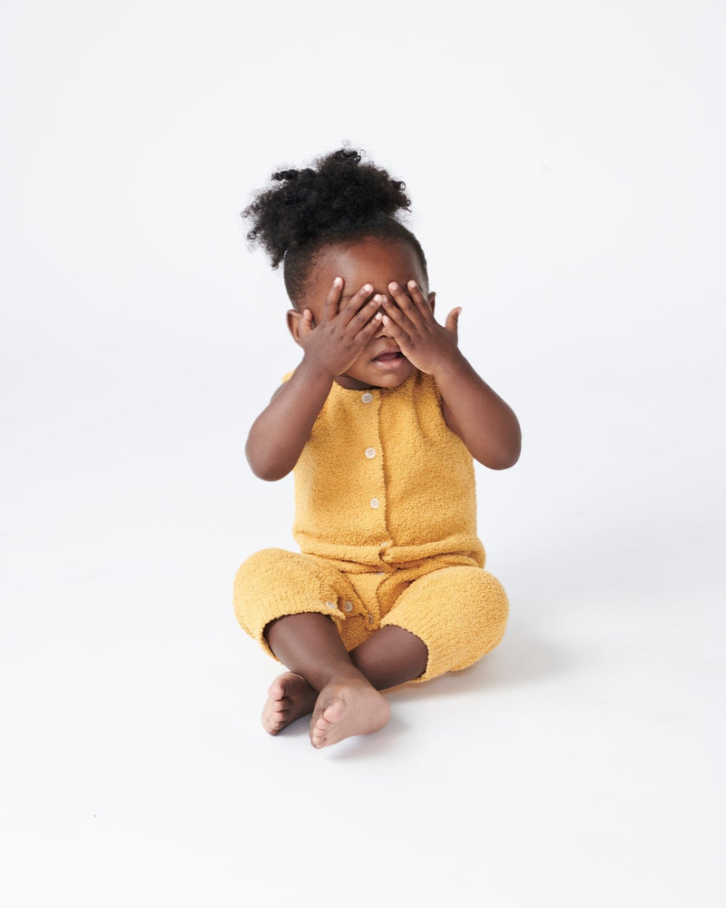 7AM - Sleeveless Jumpsuit - Fuzzy Apparel & Accessories Amber 0 - 3M