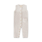 7AM - Sleeveless Jumpsuit - Fuzzy Apparel & Accessories Ecru 0 - 3M