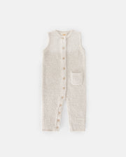 7AM - Sleeveless Jumpsuit - Fuzzy Apparel & Accessories Ecru 6 - 9M