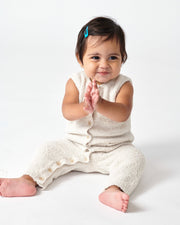 7AM - Sleeveless Jumpsuit - Fuzzy Apparel & Accessories Ecru 6 - 9M