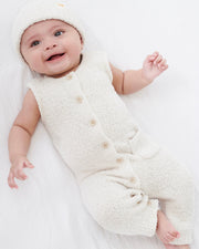 7AM - Sleeveless Jumpsuit - Fuzzy Apparel & Accessories Ecru 6 - 9M