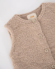 7AM - Sleeveless Jumpsuit - Fuzzy Apparel & Accessories Pecan 0 - 3M
