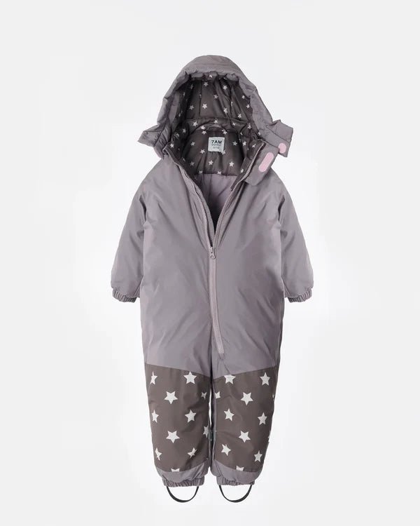 7AM - Snowsuit Nico - Print Mother & Baby Print Ash Mauve 3 - 6M