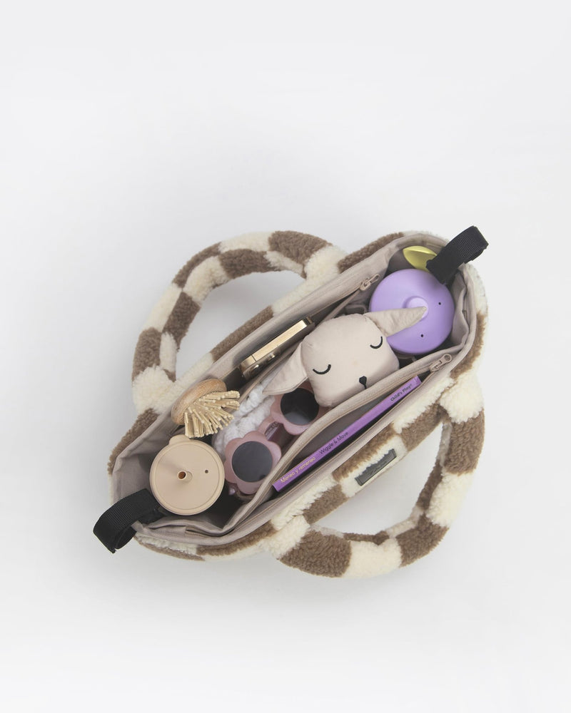 7AM - Stroller Organizer - Print Checkers Tan Mother & Baby
