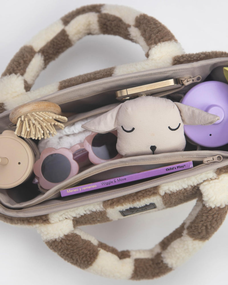 7AM - Stroller Organizer - Print Checkers Tan Mother & Baby