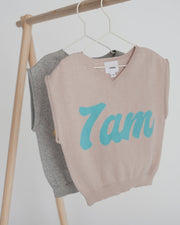 7AM - Sweater Vest Boxy Apparel & Accessories Oat 12 - 18M
