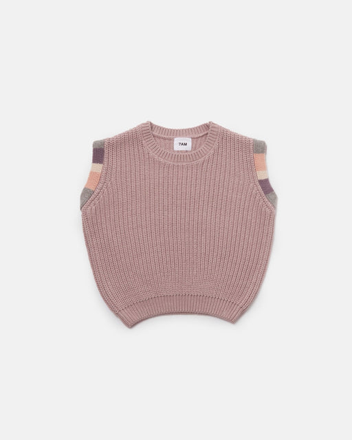 7AM - Sweater Vest Chunky Apparel & Accessories Ash Rose 12 - 18M