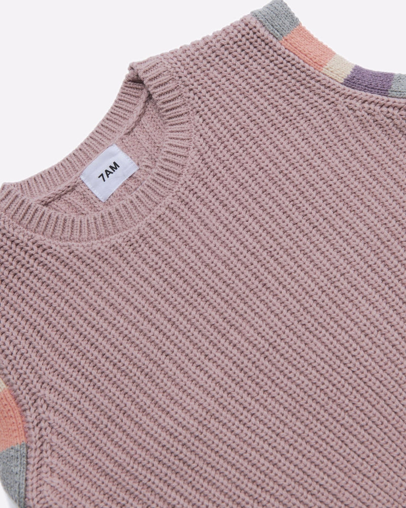 7AM - Sweater Vest Chunky Apparel & Accessories Ash Rose 12 - 18M