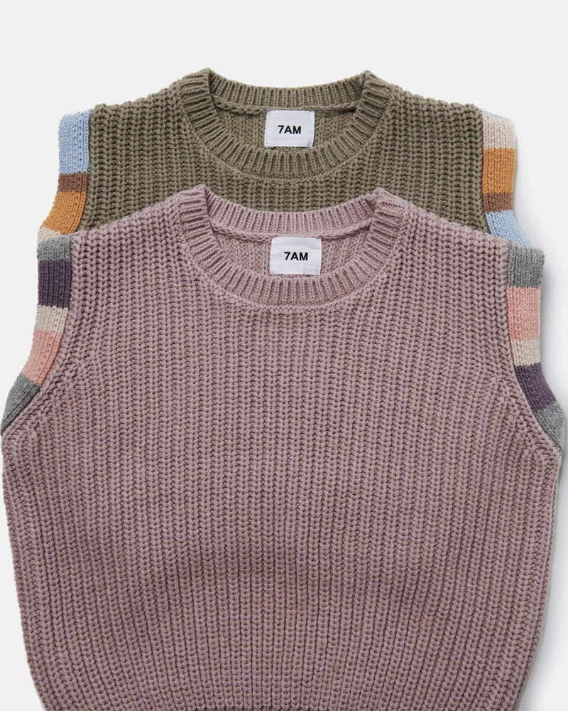 7AM - Sweater Vest Chunky Apparel & Accessories Ash Rose 12 - 18M