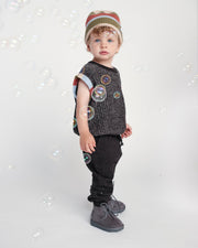 7AM - Sweater Vest Chunky Apparel & Accessories Black Melange 12 - 18M
