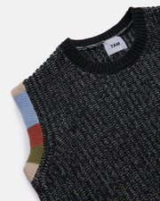 7AM - Sweater Vest Chunky Apparel & Accessories Black Melange 12 - 18M
