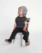 7AM - Sweater Vest Chunky Apparel & Accessories Black Melange 12 - 18M
