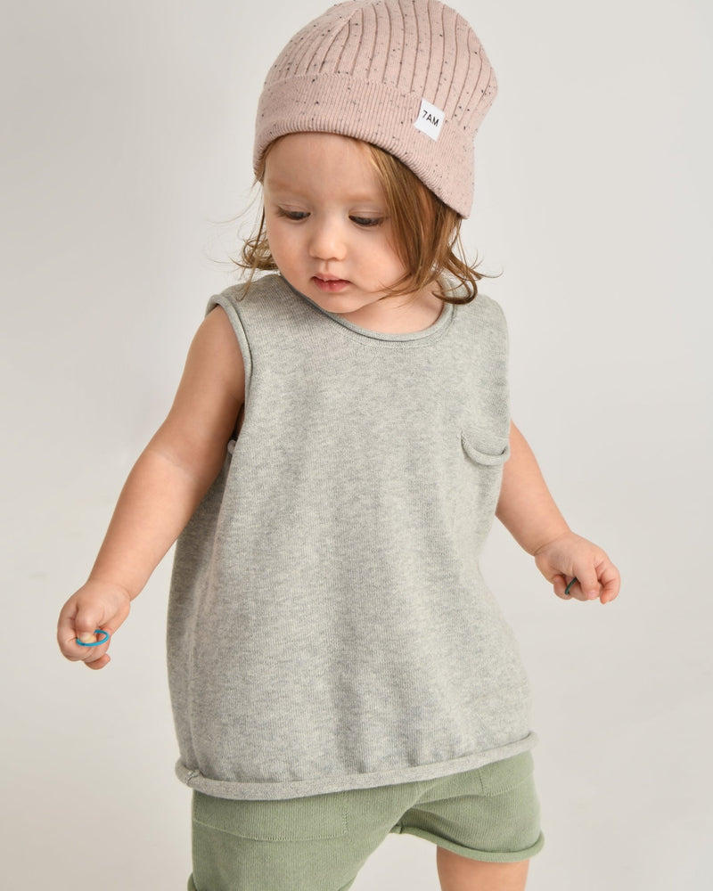 7AM - Tank Top Boxy Apparel & Accessories Heather Grey 6 - 12M