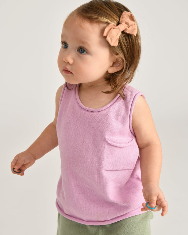7AM - Tank Top Boxy Apparel & Accessories Pink 6 - 12M