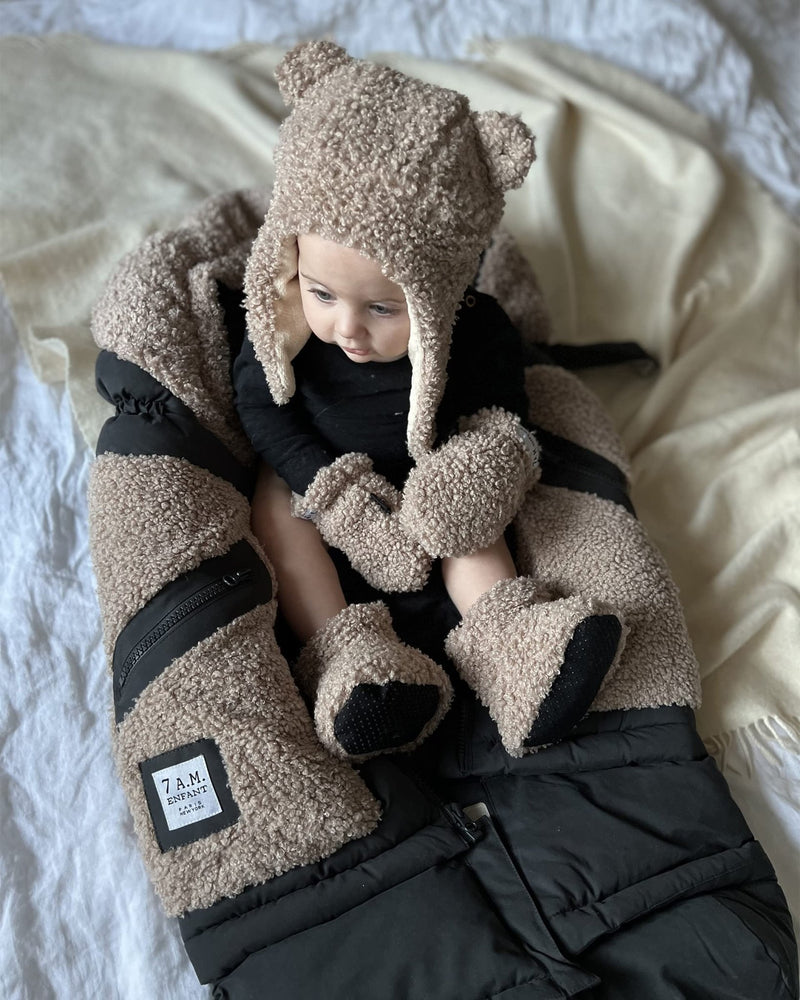 7AM - The Cub Hat - Teddy Mother & Baby Oatmeal 0 - 6M