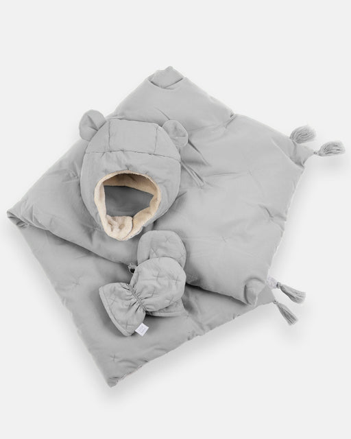 7AM - The Cub Set - Airy | Mitten, Hat & Blanket Mother & Baby Pearl 6 - 12M