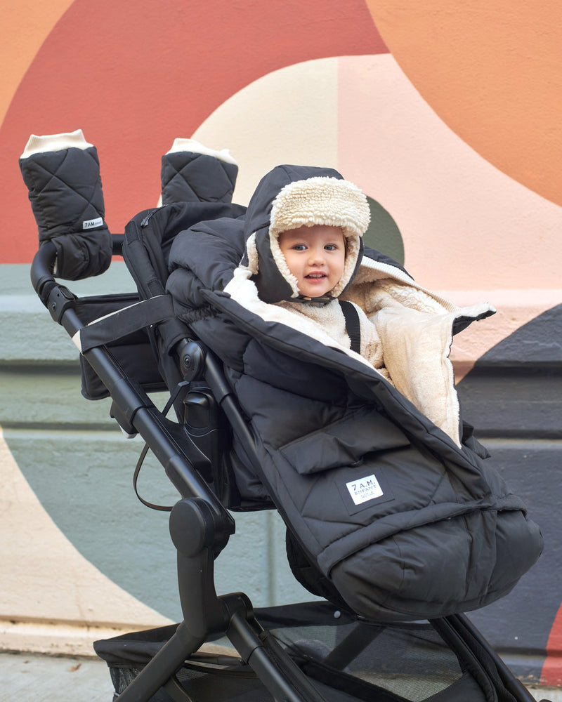 7AM - The Cub Set - Benji Sherpa | Hat & Mittens Mother & Baby Smokey 6 - 12M
