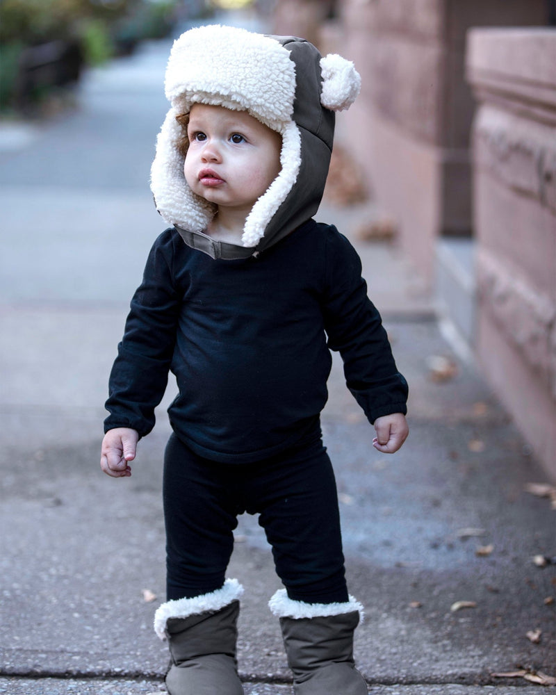 7AM - The Cub Set - Benji Sherpa | Hat & Mittens Mother & Baby Smokey 6 - 12M