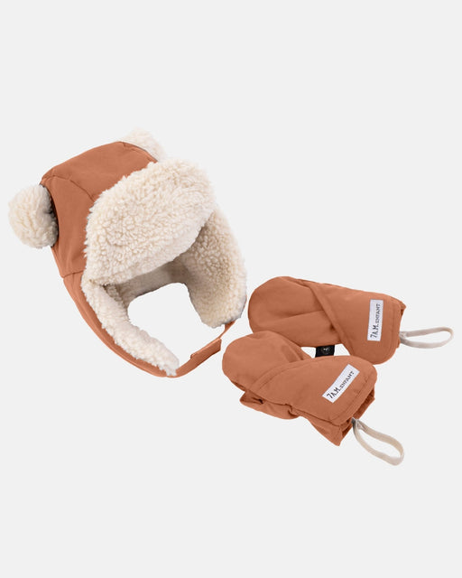 7AM - The Cub Set - Benji Sherpa | Hat & Mittens Mother & Baby Spice 6 - 12M