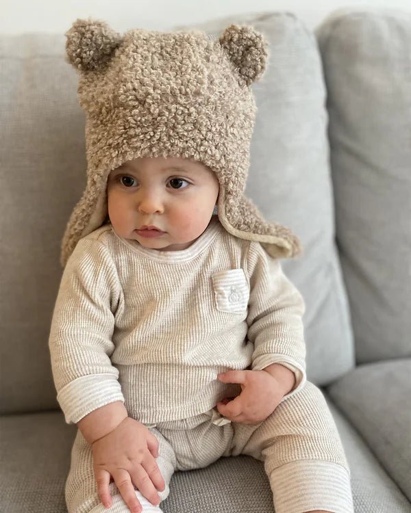 7AM - The Cub Set - Teddy | Hat & Mittens Mother & Baby Oatmeal 6 - 12M